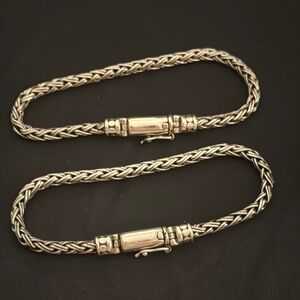 Set of 2 Annika Witt 925 Sterling Silver Bracelets Beautiful Design 7.25 Inches